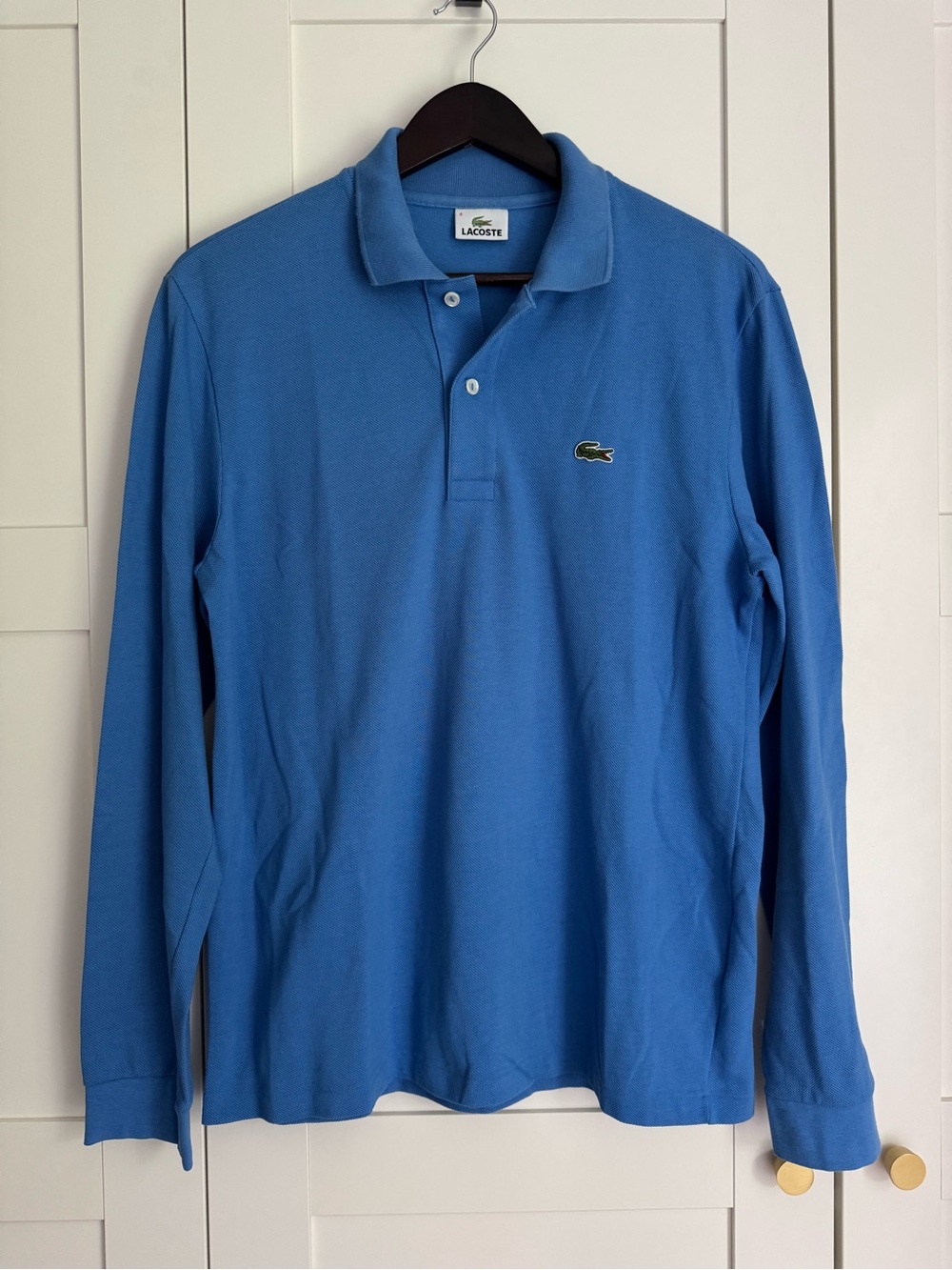 Vintage 90s Lacoste Men’s 5191L Long Sleeve Piqué Polo Shirt Blue Size 4 M